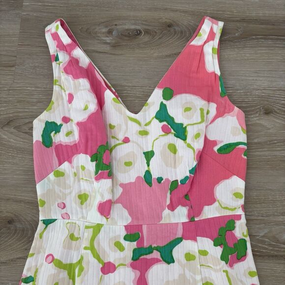 Lilly Pulitzer Dress Size 0 Hotty Pink Sleeveless Sheath V Neck Kiki Mini - Picture 2 of 9